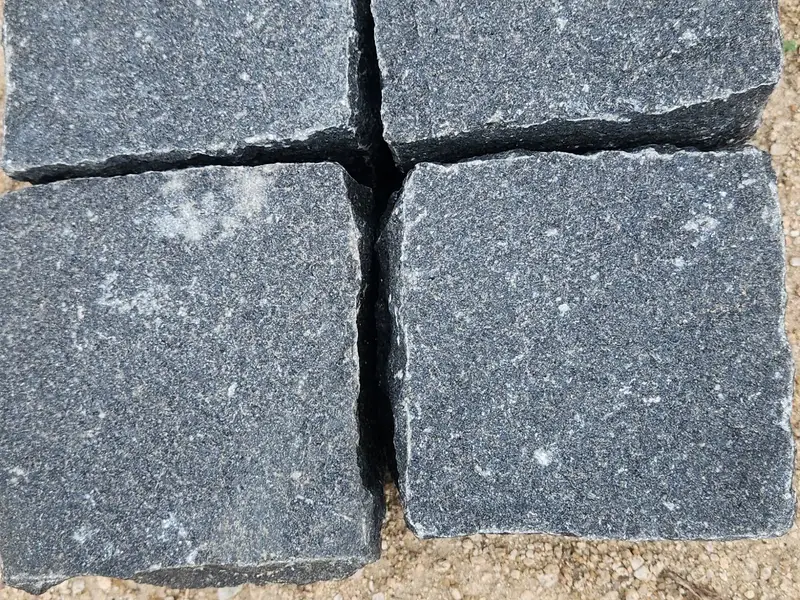 Example photograph of Black granite cobbles