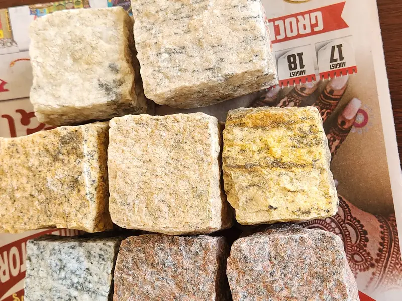 Example photograph of Mixed granite cobbles