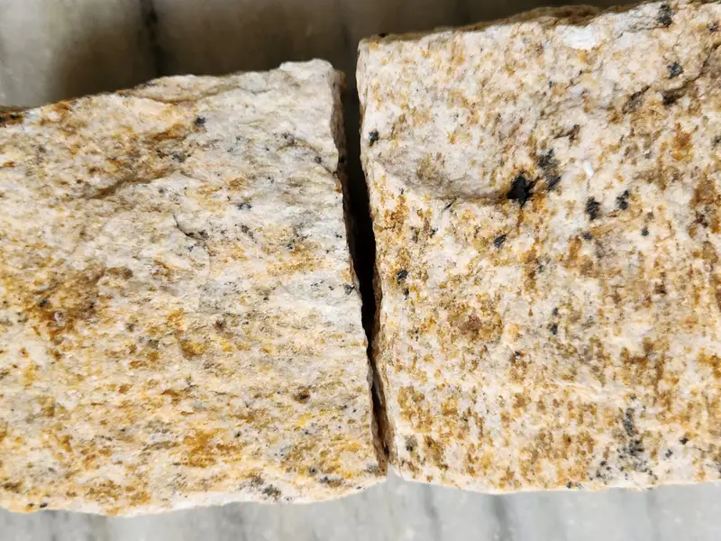 Example photograph of Yellow granite cobbles